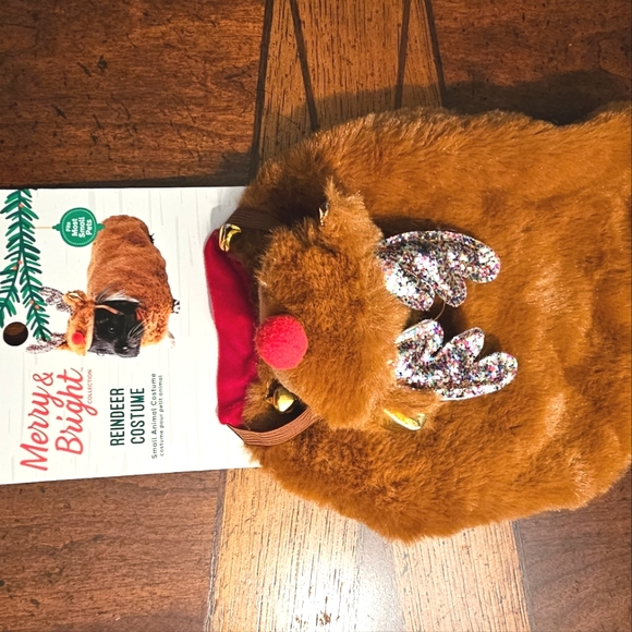 NWT-Merry & Bright- Pet-Reindeer Christmas Costume-Fits Most Small Pets-Brown - Picture 3 of 3